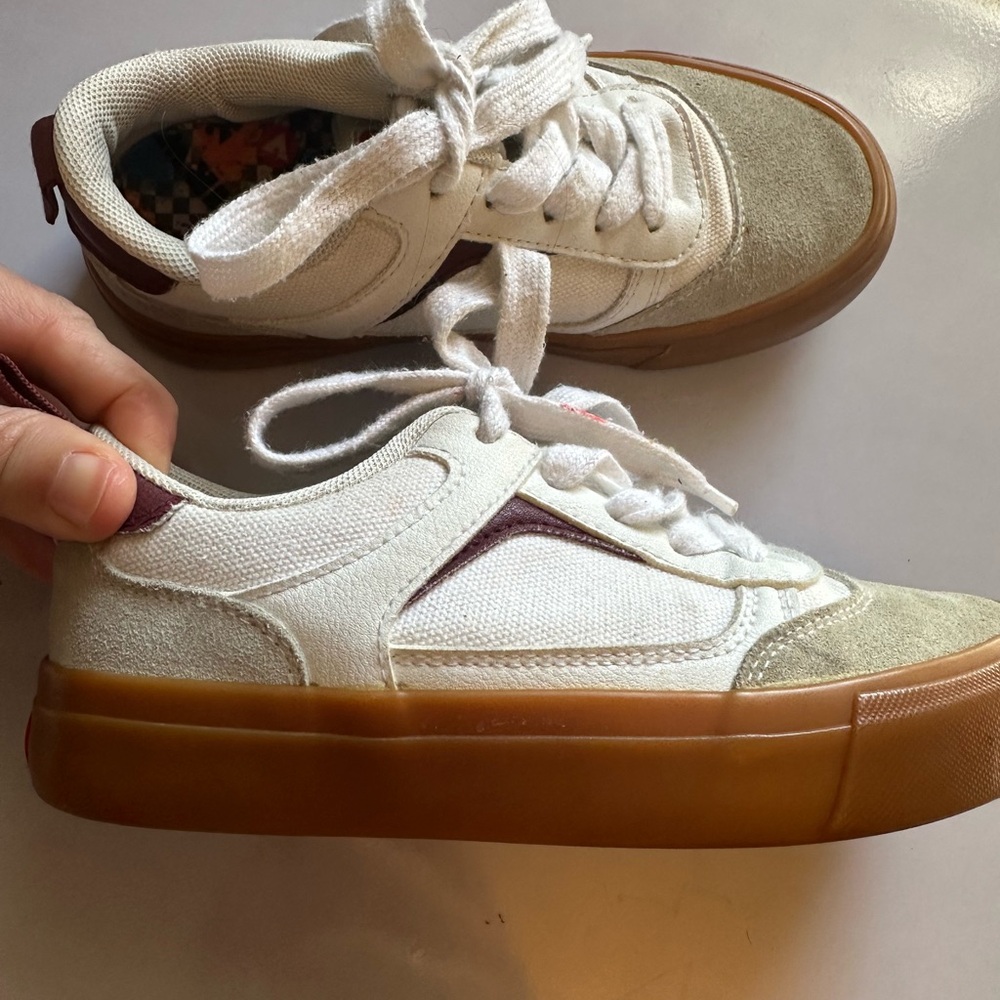 Airwalk White and Tan Kids Sneakers